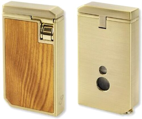 Passatore Zigarrenfeuerzeug 2er Jetflame Sinclair Gold/Holzdesign