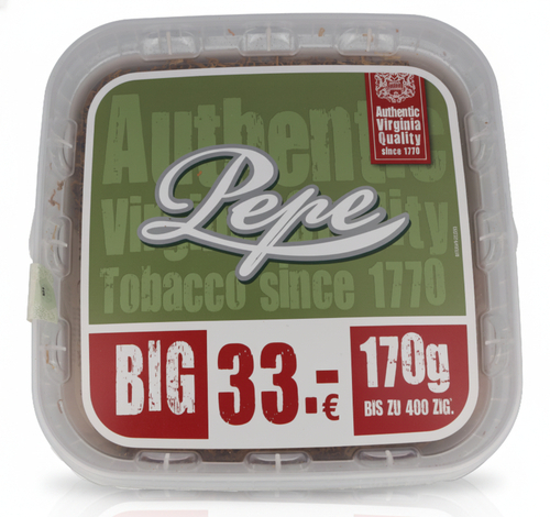 Pepe Tabak Rich Green ohne Zusatzstoffe Virginia 170g Eimer Volumentabak