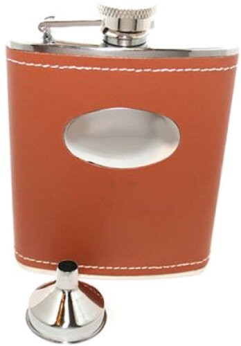 Peterson Flachmann Echt Leder Braun 6 oz