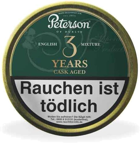 Peterson Pfeifentabak Cask Aged 3 Years English Mixture 50g Peterson Pfeifentabak Cask Aged 3 Years English Mixture 50g