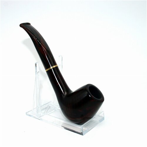 Pfeife Jean Claude, rot-braun mit marmoriertem Mundstück, Half-Bent