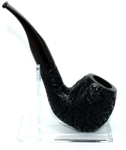Pfeife Jean Claude, schwarz, sandgestrahlt, braunes Mundstück, Bent