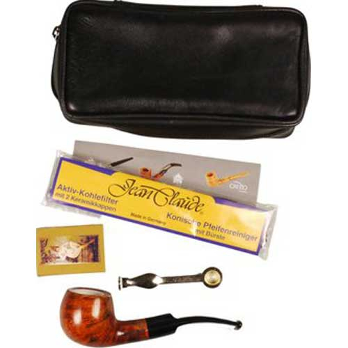 Pfeifen-Einsteigerset Leder/Pfeife m.Meerschaumfutter Pfeifen-Einsteigerset Leder/Pfeife m.Meerschaumfutter