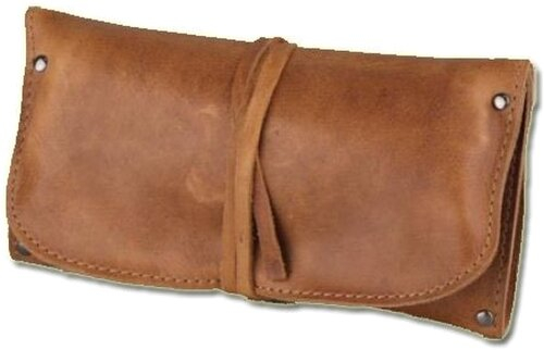 Pfeifen-Rollbeutel Leder braun antik 18cm / 1er Pfeifen-Rollbeutel Leder braun antik 18cm / 1er