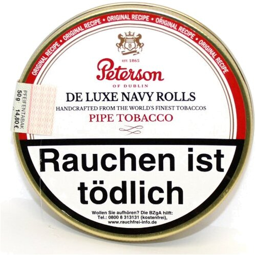 Peterson De Luxe Navy Rolls Pfeifentabak 50g Peterson De Luxe Navy Rolls Pfeifentabak 50g