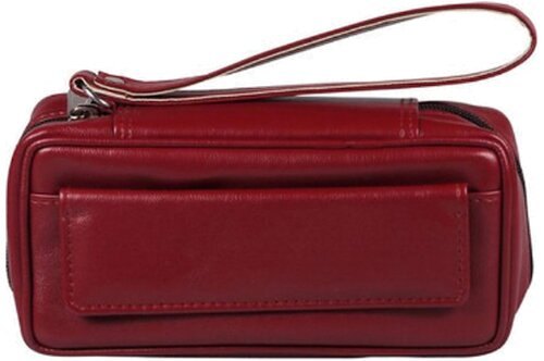 Pfeifentasche Lederoptik Rot 2er
