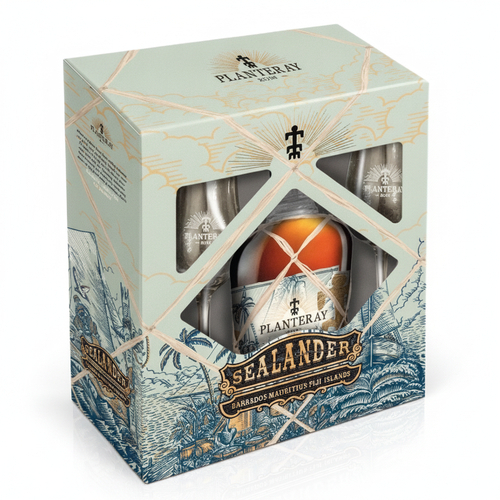 Planteray Sealander Rum Geschenkpackung mit 2 Gläsern 40% Vol. 700ml