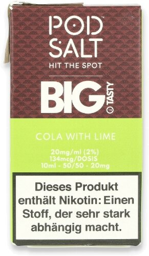 POD Salt Cola with Lime Nikotinsalz Liquid 10ml 20mg POD Salt Cola with Lime Nikotinsalz Liquid 10ml 20mg