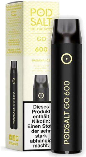 Pod Salt Go 600 Einweg E-Shisha Banana-Ice-Aroma 20mg