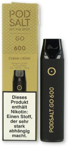 Pod Salt Go 600 Einweg E-Shisha Cuban Creme-Aroma 20mg
