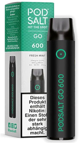 Pod Salt Go 600 Einweg E-Shisha Fresh-Mint-Aroma 20mg