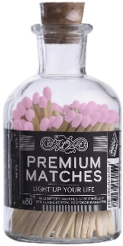 Premium Matches Zündhölzer 80Stk. im Glas Rosa Premium Matches Zündhölzer 80Stk. im Glas Rosa