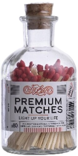 Premium Matches Zündhölzer 80Stk. im Glas Rot Premium Matches Zündhölzer 80Stk. im Glas Rot