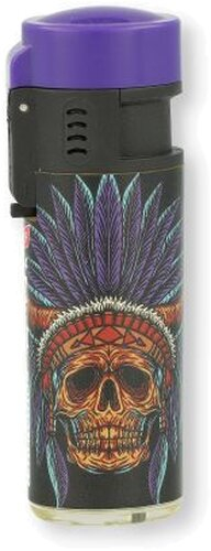 Prof Feuerzeug Jet-Blueflame Feather & Skull Lila Prof Feuerzeug Jet-Blueflame Feather & Skull Lila