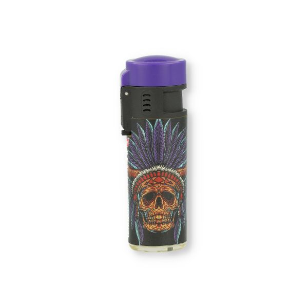 Prof Feuerzeug Jet-Blueflame Feather & Skull Lila Prof Feuerzeug Jet-Blueflame Feather & Skull Lila