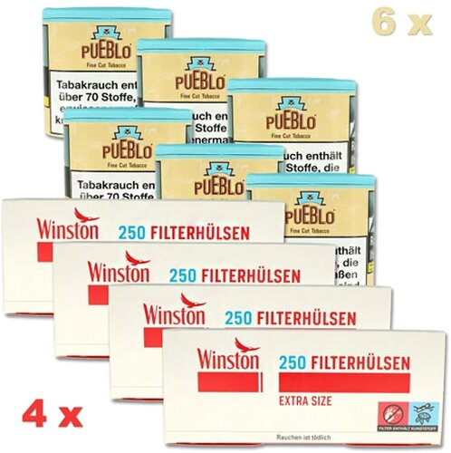 Pueblo 600g Tabak Sparpaket (6 x Pueblo + 4 x Winston 250er)