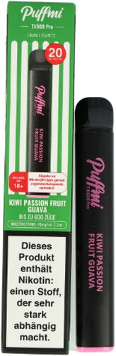 Puffmi TX600 Pro Kiwi Passion Fruit Guava Einweg E-Shisha 20mg Puffmi TX600 Pro Kiwi Passion Fruit Guava Einweg E-Shisha 20mg