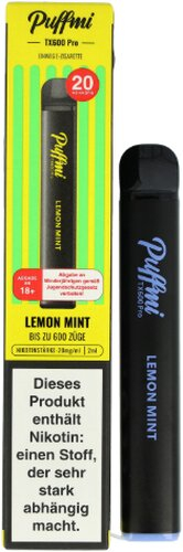 Puffmi TX600 Pro Lemon Mint Einweg E-Shisha 20mg Puffmi TX600 Pro Lemon Mint Einweg E-Shisha 20mg