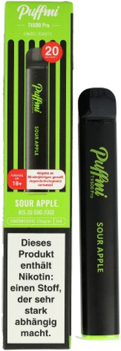 Puffmi TX600 Pro Sour Apple Einweg E-Shisha 20mg Puffmi TX600 Pro Sour Apple Einweg E-Shisha 20mg