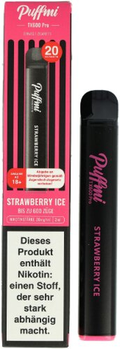 Puffmi TX600 Pro Strawberry Ice Einweg E-Shisha 20mg Puffmi TX600 Pro Strawberry Ice Einweg E-Shisha 20mg