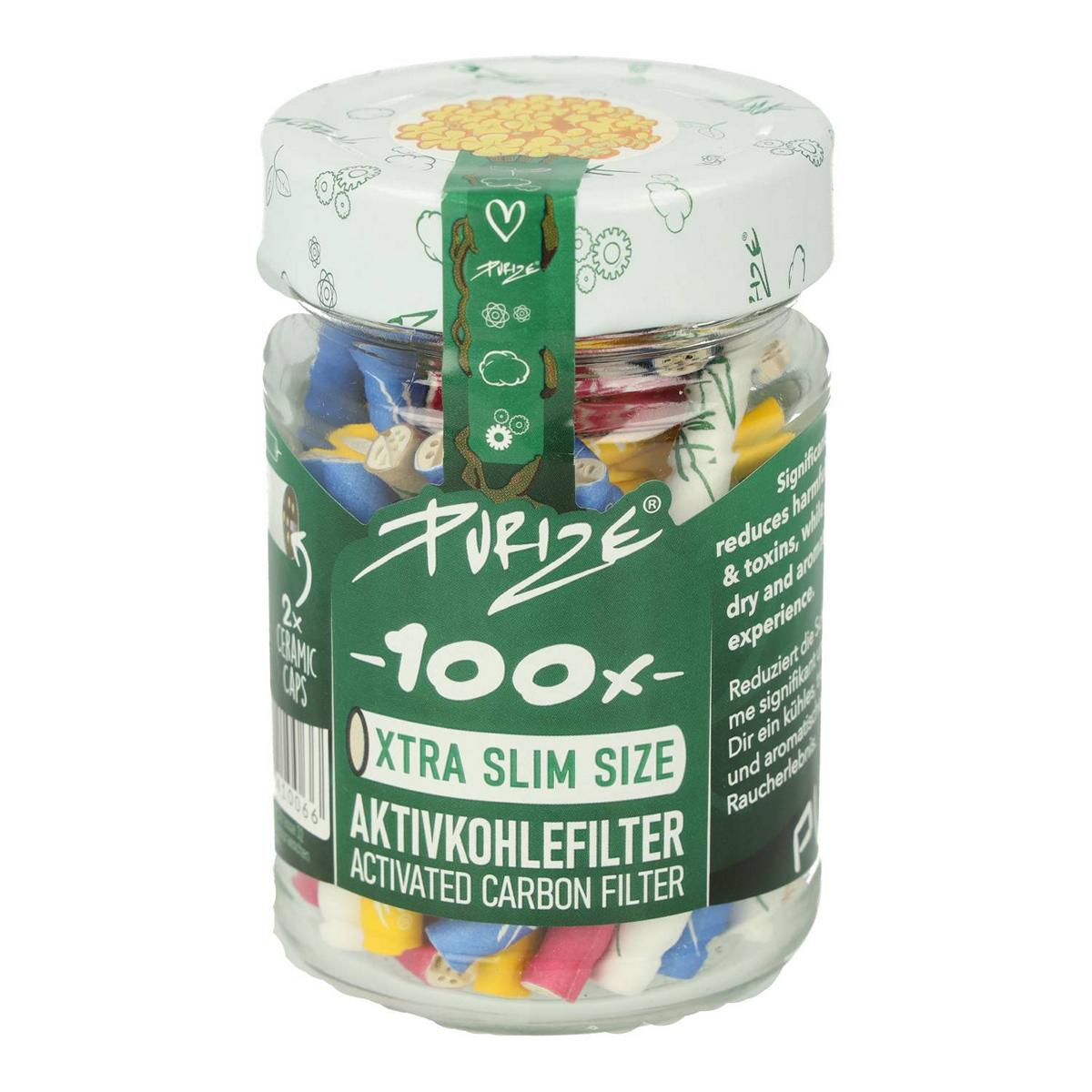 Purize Aktivkohlefilter 5,9mm Bunt im Glas 100Stk. Purize Aktivkohlefilter 5,9mm Bunt im Glas 100Stk.