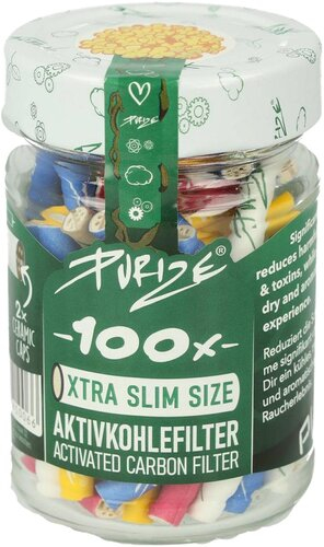 Purize Aktivkohlefilter 5,9mm Bunt im Glas 100Stk.