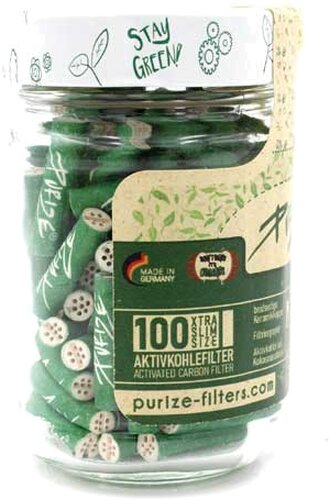 Purize Aktivkohlefilter 5,9mm Grün im Glas 100Stk.