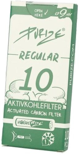 Purize Aktivkohlefilter Regular 9mm Weiß 10 Stück Purize Aktivkohlefilter Regular 9mm Weiß 10 Stück