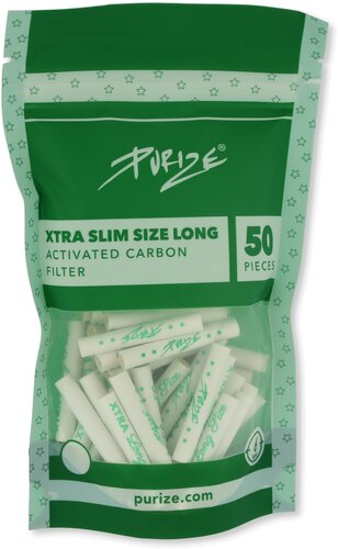 Purize Long White Aktivkohlefilter Xtra Slim Size 6mm 50 Stk.