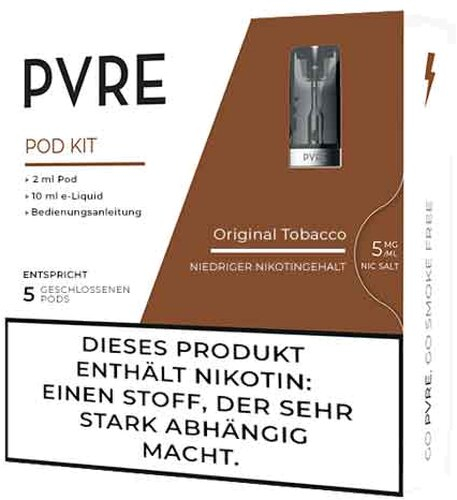 PVRE Pod Liquid mit Original Tobacco 5mg