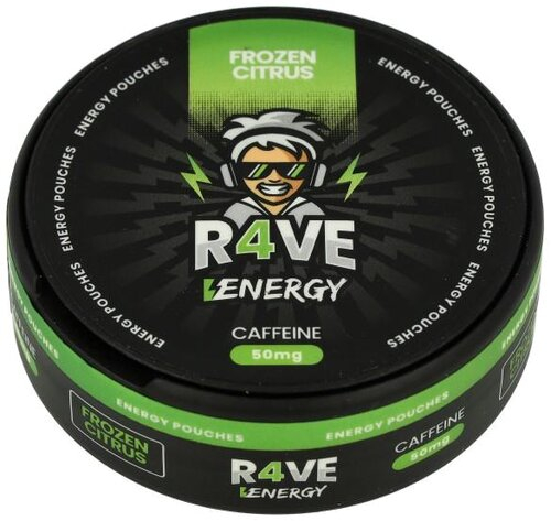 R4VE Energy Pouches Frozen Citrus 50mg Coffein 20 Stk. R4VE Energy Pouches Frozen Citrus 50mg Coffein 20 Stk.