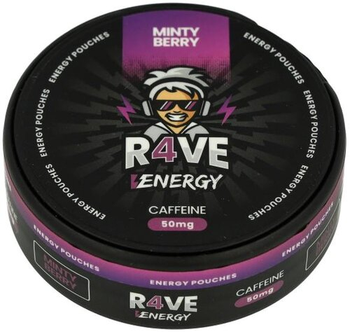 R4VE Energy Pouches Minty Berry 50mg Coffein 20 Stk.