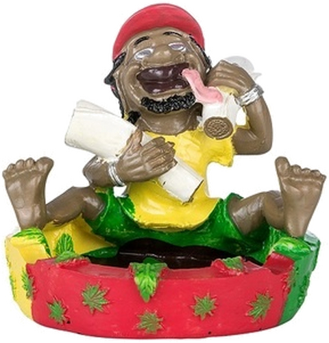 Rasta Spagat Aschenbecher Polyresin Ø 10,5cm, H 10cm
