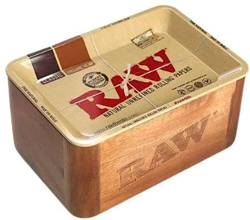 Raw Cache Box Mini aus Holz mit Drehtablett als Deckel Raw Cache Box Mini aus Holz mit Drehtablett als Deckel