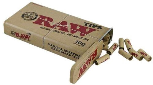 Raw Pre-Rolled Tips in Metal Tin Case 100 Stück
