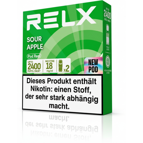 RELX Pod Real Sour Apple Prefilled Pod 2x2ml 18mg
