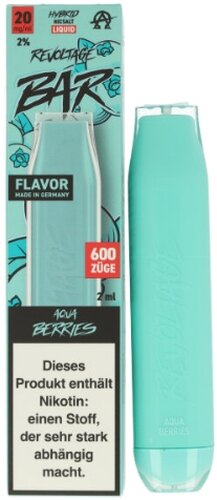Revoltage Bar 600 Einweg E-Zigarette Aqua Berries 20mg Revoltage Bar 600 Einweg E-Zigarette Aqua Berries 20mg