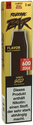 Revoltage Bar 600 Einweg E-Zigarette Tobacco Gold 20mg Revoltage Bar 600 Einweg E-Zigarette Tobacco Gold 20mg