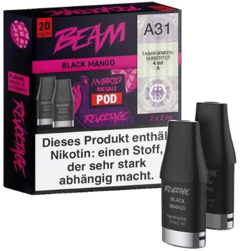 Revoltage Beam Pod  Black Mango 20mg Revoltage Beam Pod  Black Mango 20mg
