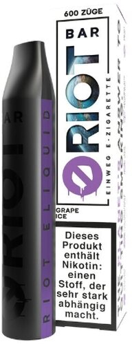 Riot Bar Vape Grape Ice Einweg E-Zigarette 20mg Riot Bar Vape Grape Ice Einweg E-Zigarette 20mg