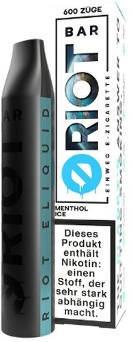Riot Bar Vape Menthol Ice Einweg E-Zigarette 20mg Riot Bar Vape Menthol Ice Einweg E-Zigarette 20mg