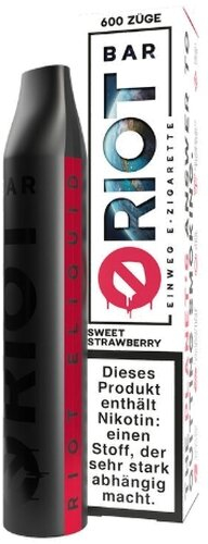 Riot Bar Vape Sweet Strawberry Einweg E-Zigarette 20mg Riot Bar Vape Sweet Strawberry Einweg E-Zigarette 20mg