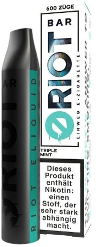 Riot Bar Vape Triple Mint Einweg E-Zigarette 20mg Riot Bar Vape Triple Mint Einweg E-Zigarette 20mg