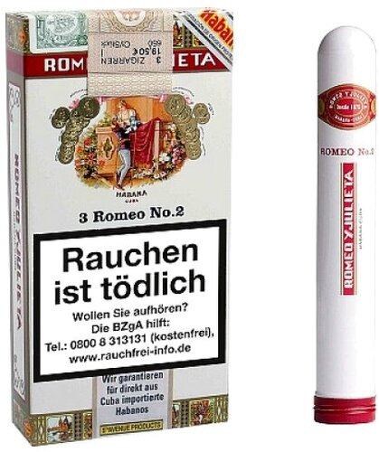 Romeo Y Julieta No.2 Zigarren Tubos 3 Stk. Romeo Y Julieta No.2 Zigarren Tubos 3 Stk.