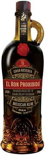 Ron Prohibido Rum Gran Reserva Solera 15 Finest Blended 40% Vol. Alkohol Ron Prohibido Rum Gran Reserva Solera 15 Finest Blended 40% Vol. Alkohol