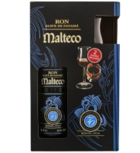 Rum Malteco 10 Jahre 40% mit 2 Gläser