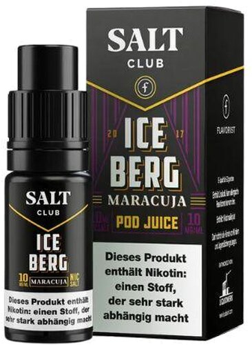 Salt Club Nikotinsalz Liquid Ice Berg Maracuja 10mg