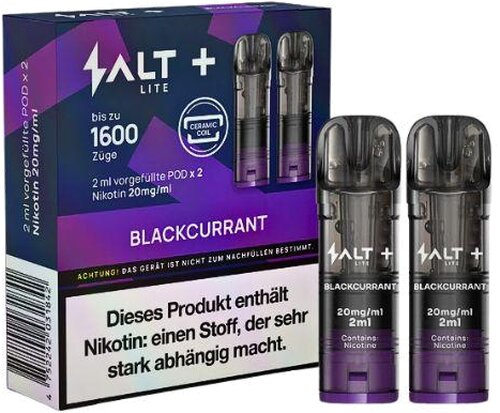 Salt Plus Lite Blackcurrant Prefilled Pods 2x2ml 20mg Salt Plus Lite Blackcurrant Prefilled Pods 2x2ml 20mg