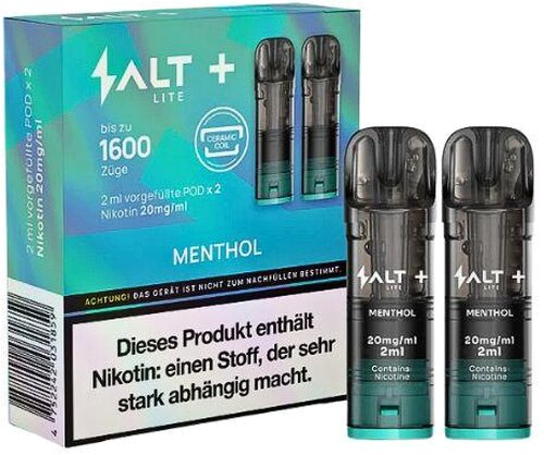 Salt Plus Lite Menthol Prefilled Pods 2x2ml 20mg Salt Plus Lite Menthol Prefilled Pods 2x2ml 20mg