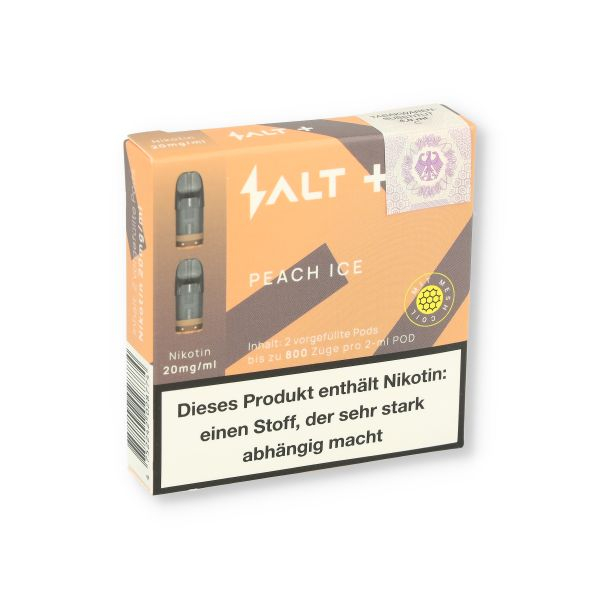 Salt Plus Peach Ice Prefilled Pods 2x2ml 20mg